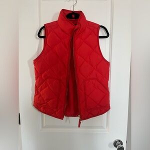 J. Crew Bright Red Quilted Vest